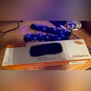 Dept 56 Halloween purple lit shrubs